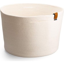 Mediterian Büyük Boy Beyaz Jüt Sepet, şık ve kullanışlı ev dekoru ürünüdür.