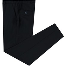 Jakamen Koyu Lacivert Comfort Fit Beli Lastikli Yünlü Kumaş Pantolon