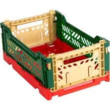 Mediterian Çok Renkli Katlanabilir Mini Kasa, Pratik Saklama Çözümü, 26 cm