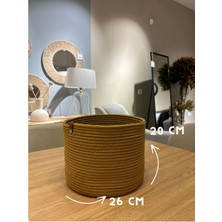 Mediterian Çok Amaçlı Hasır Düzenleyici Sepet ve Saksılık, Organizer, 20-26 cm, Jüt materyal