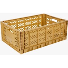 Mediterian Altın Katlanabilir Saklama Kutu, Dayanıklı ve Pratik, 60x40 cm