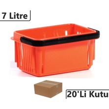 Mediterian Turuncu Çok Amaçlı El Sepeti, 7 Litre, 20'li Paket, Plastik, 30x20 Boyut