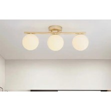 Rsylight Metal Modern Eskitme Kaplama Opal Camlı Tavan Plofyoner 3 Lütavan Avize