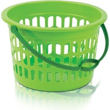 Mediterian Çok Renkli Yuvarlak Plastik Mandal Sepet, Renkler Stok Durumuna Göre Seçilir