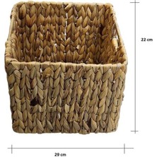 Mediterian Doğal Hasır Kare Sepet Orta Boy, Şık ve Hafif Dekoratif Saklama Çözümü