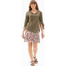 Eliş Şile Bezi Truvakar Kol Şile Bezi Rodos Yazlık Bluz Haki Hk