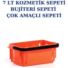 Mediterian Turuncu 7 litrelik çok amaçlı saklama sepeti, 4+ parça, dayanıklı plastik malzeme