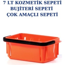 Mediterian Turuncu 7 litrelik çok amaçlı saklama sepeti, 4+ parça, dayanıklı plastik malzeme