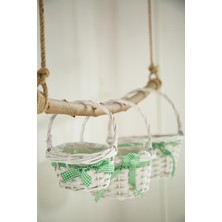 3'lü Hasır Sepet Beyaz