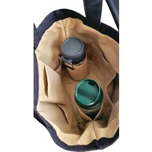 Gojo Handmade Siyah Kanvas Çok Bölmeli ( Suluk-Şemsiyelik Vs.) Tote Omuz Çantası