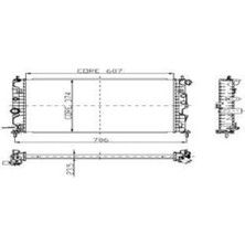 Kale Oto Radyatör 2501041AB Su Radyatörü Vectra B 95-02 1.6ı 1.6 16V 2.0 16V 2.0 Td 2.2 16V At Ac 1 Sıra Alb Sıstem 628X377.5X34