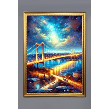 Boğaz Köprüsü Manzara Desenli Çerçeveli Duvar Tablosu 50X70CM İSTANBUL03