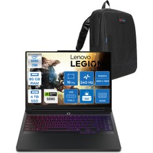 Lenovo Legion Pro 7 Intel Core Ultra 9 275HX 80GB Ddr5 4tb SSD 16GB/RTX5080/175W WIN11PRO 16" Wqxga OLED 500NITS 2400Hz Taşınabilir Bilgisayar 83F5004STRP28 + Zettaçanta