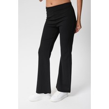 Kadın Likralı Beli Lastikli Ispanyol Paça Pantolon