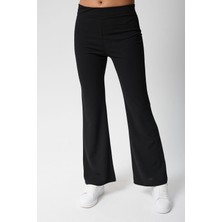 Kadın Likralı Beli Lastikli Ispanyol Paça Pantolon