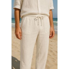 Erkek Keten Bol Kesim Pantolon