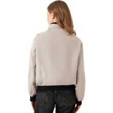 Freemen Spor Kadın Dik Yaka Su ve Rüzgar Geçirmez Oversize Crop Mevsimlik Yağmurluk Rüzgarlık