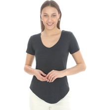 Penye Bizden Extra Yumuşak Viscon Tişört-Füme