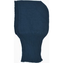 Külah Balaclava Kadın Triko Kar Maskesi Bere Boyunluk Gece Mavisi