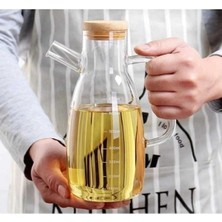 Masterchef Yağdanlık 1000 ml Bambu Kapak Cam Yağdanlık
