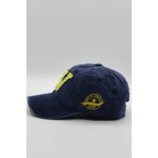 Kadın Lacivert Eskitme Vintage Kep Şapka