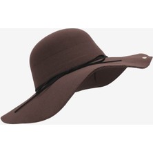 Külah Kadın Dalgalı Kahve Fötr Şapka