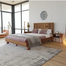 Renazzo Hüma Model Ceviz Renk Çam Ahşap Karyola ( Dikey )