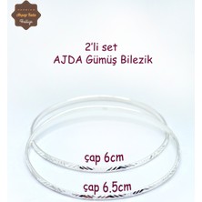 Işlemeli 925 Ayar Gümüş 2'li Set Ajda Bilezik 201023990
