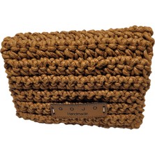 Gojo Handmade Kahverengi Deri Ip Mini Cüzdan
