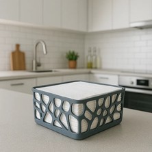 Minimalist Peçetelik | Modern Tasarımlı Şık Plastik Peçete Tutucu (13X13X5 Cm)