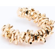 Jimmy Key Altın Rengi Geometrik Figürlü  Küpesi