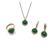 Yeşil Akik Doğal Taş Otantik Set