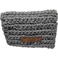 Gojo Handmade Gri Deri Ip Cüzdan