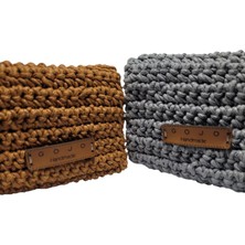 Gojo Handmade Gri Deri Ip Cüzdan