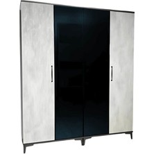 Poyraz Mdf 4 Kapaklı Çekmeceli Genç Odası Dolabı