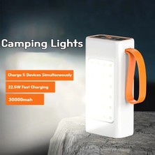 Enshall 30.000 Mah LED Aydınlatmalı Taşıma Askı Hızlı Şarj 22,5W Powerbank 4xusb Micro,lıghtnıng,typc Giriş