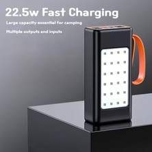 Enshall 30.000 Mah LED Aydınlatmalı Taşıma Askı Hızlı Şarj 22,5W Powerbank 4xusb Micro,lıghtnıng,typc Giriş