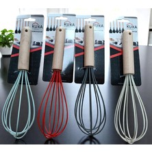 Bambu Saplı Silikon Uçlu Çırpıcı Kırmızı