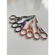 Balım Hobi 11 cm Kuğu Desenli Kabartmalı Çiçek Desenli Nişan & Nakış Makası | Dekoratif ve Keskin Uçlu