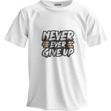 Shome Regular T-Shirt Never Ever Give Up Baskılı 3003