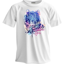 Shome Regular T-Shirt Beyaz Kaplan Baskılı