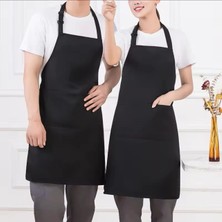 Boyun Ayarlı Şef Garson Kafe Aşçı Barista Siyah Önlük Mutfak Önlüğü Masterchef Cafe Apron Restaurant Önlüğü