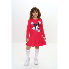 Kız Çocuk Elbise Kuromi Baskılı Uzun Kollu