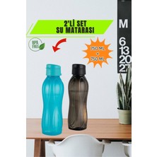 2'li Set 1,5 Lt Su Matarası Eve, Okula, Spora, Iş Yerine Uygun & Su Şişesi & Suluk - Turkuaz-Siyah