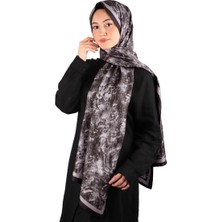 Siyah Fırça Desen Twill Ipek Şal
