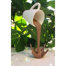Dökülen Kahve Biblo Dekor ,28 x 10  cm , Sıra Dışı Tasarım ,masaüstü & Ofis Süsü,çokrenkli
