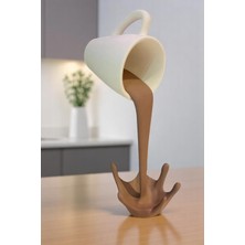 Dökülen Kahve Biblo Dekor ,28 x 10  cm , Sıra Dışı Tasarım ,masaüstü & Ofis Süsü,çokrenkli