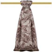 Kahverengi Fırça Desen Twill Ipek Şal