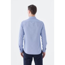 Jakamen Mavi  Comfort Fit Düğmeli Yaka Gömlek