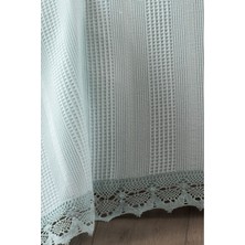 Pamuk Çift Kişilik Kopanaki Dantelli Petek Pike 210 x 230  cm -Mint Yeşili
